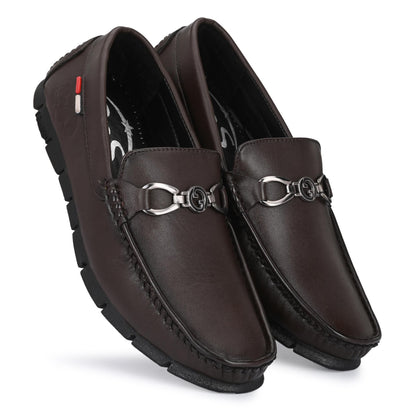 Men Casual Brown Synthetic Loafers